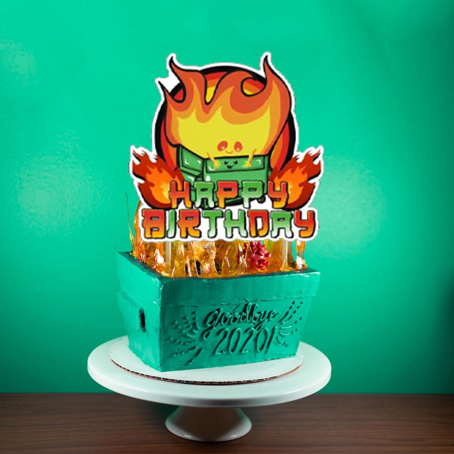 McbeAn Dumpster Fire Birthday Party Supplies Banner Cake Topper Balloons