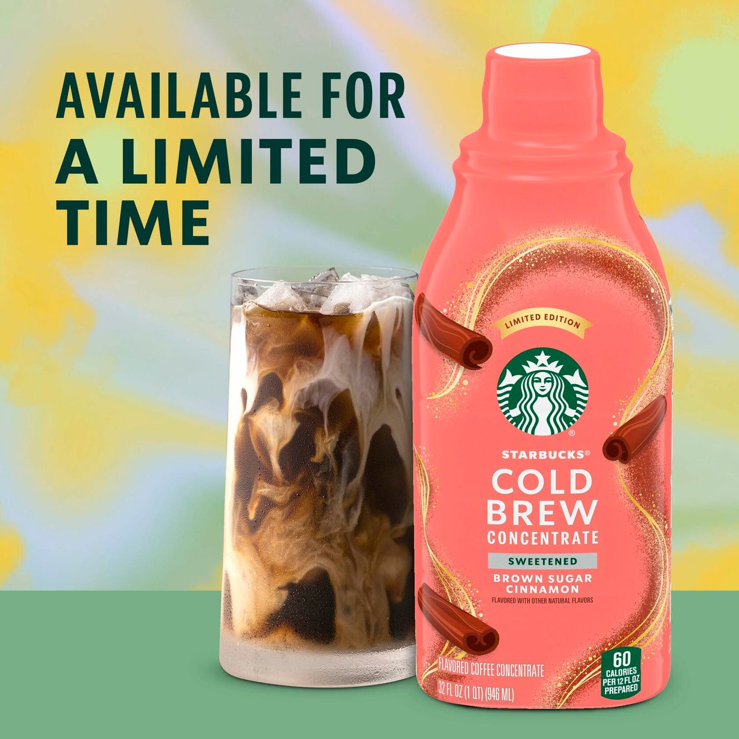 BB02/25 Starbucks Brown Sugar Cinnamon Cold Brew Concentrate 32oz New Sealed