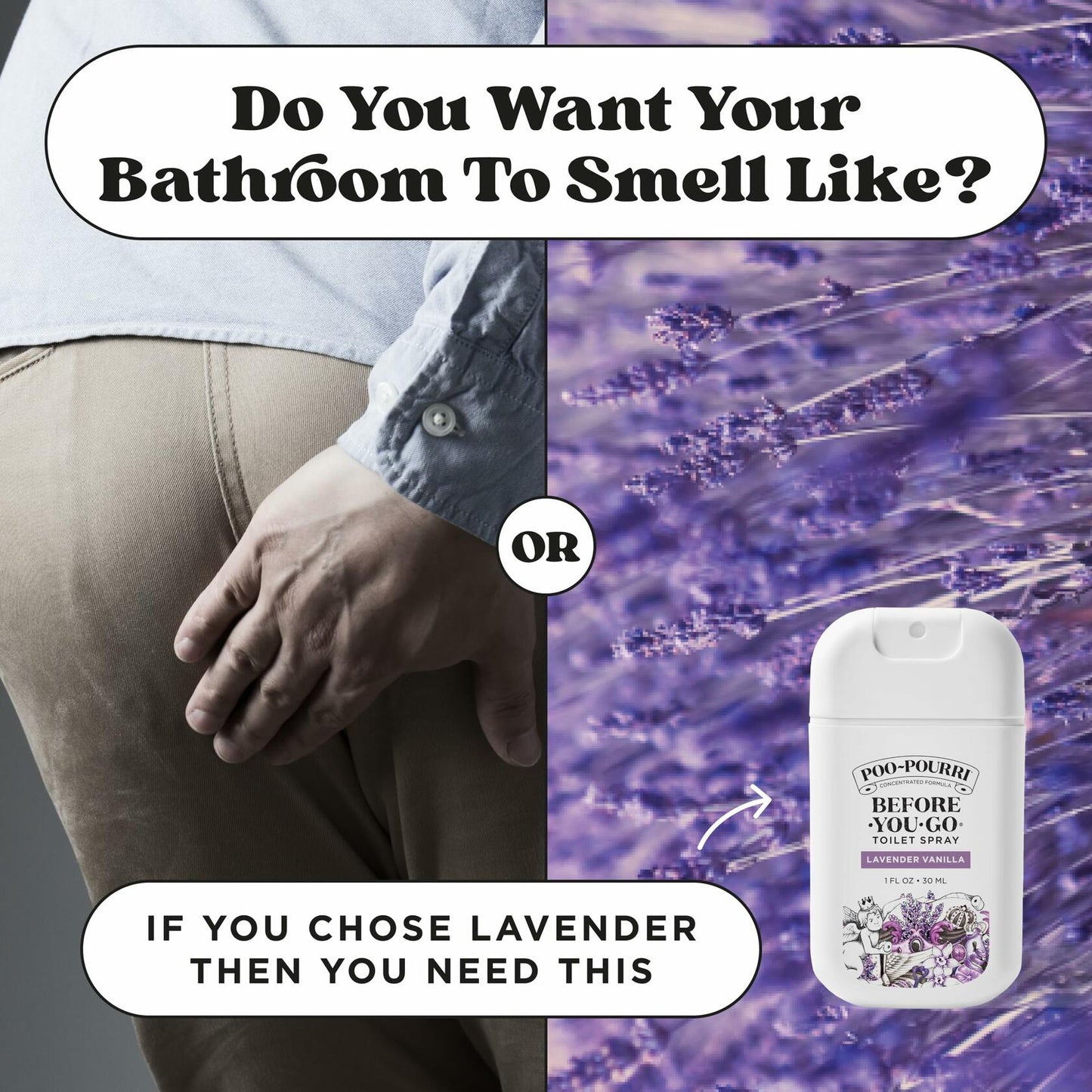 Poo-Pourri Toilet Spray Lavender Vanilla 1 Fl Oz Pocket Travel Size