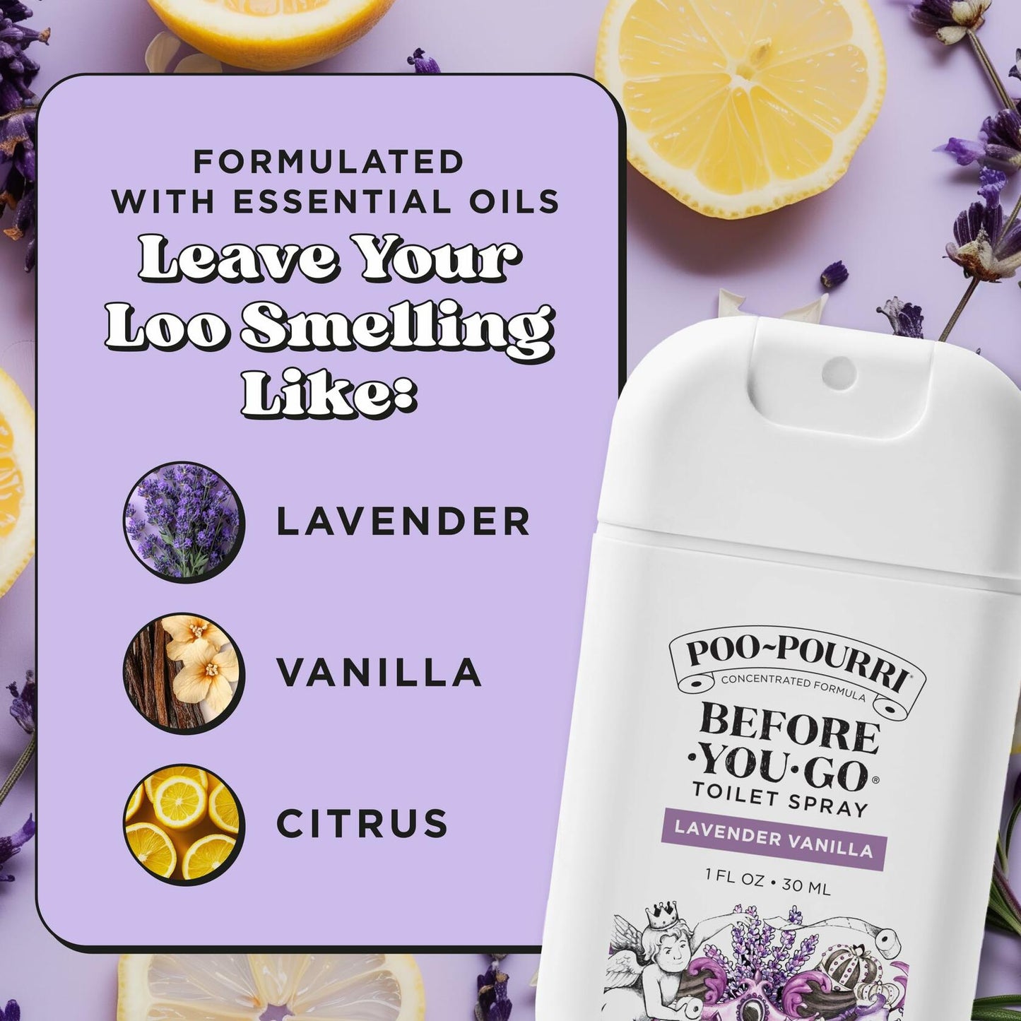 Poo-Pourri Toilet Spray Lavender Vanilla 1 Fl Oz Pocket Travel Size