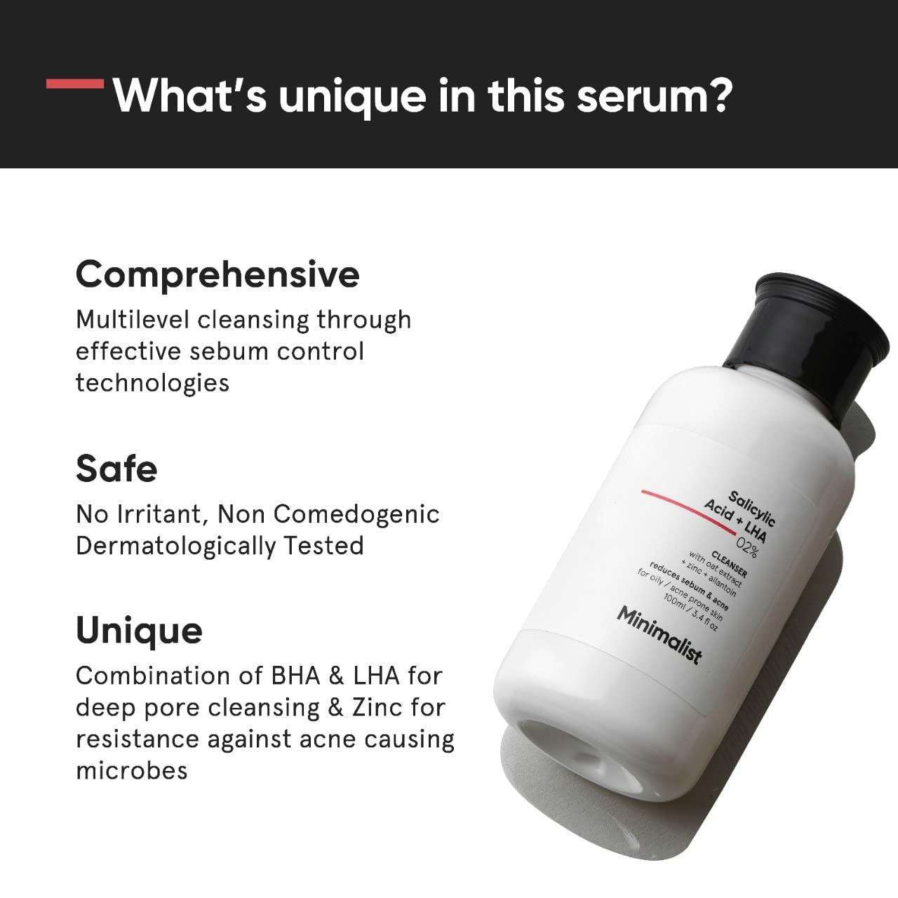 Minimalist 2% Salicylic Acid Face Wash for Oily Acne Prone Skin 100ml