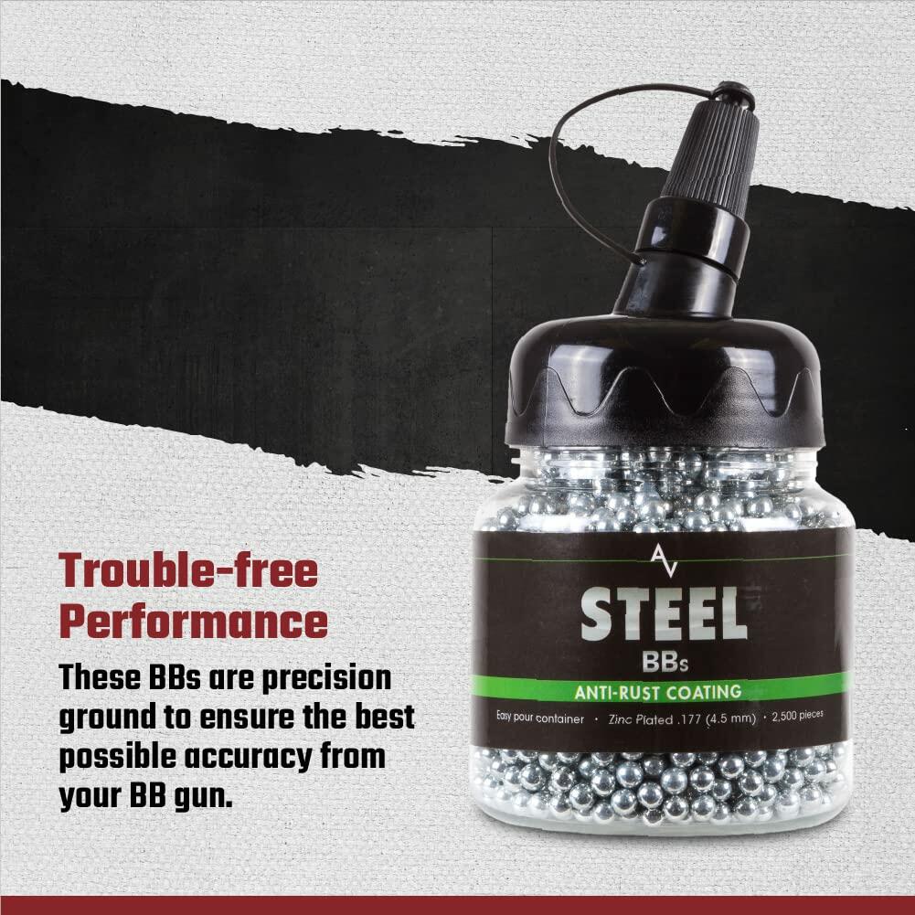 Air Venturi Steel BBS, 177 Cal, 5.1 Grains, Zinc-Plated, 2,500ct,Chrome