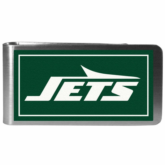 NFL New York Jets Mens Siskiyou SportsSteel Logo Money Clip, Steel, One Size