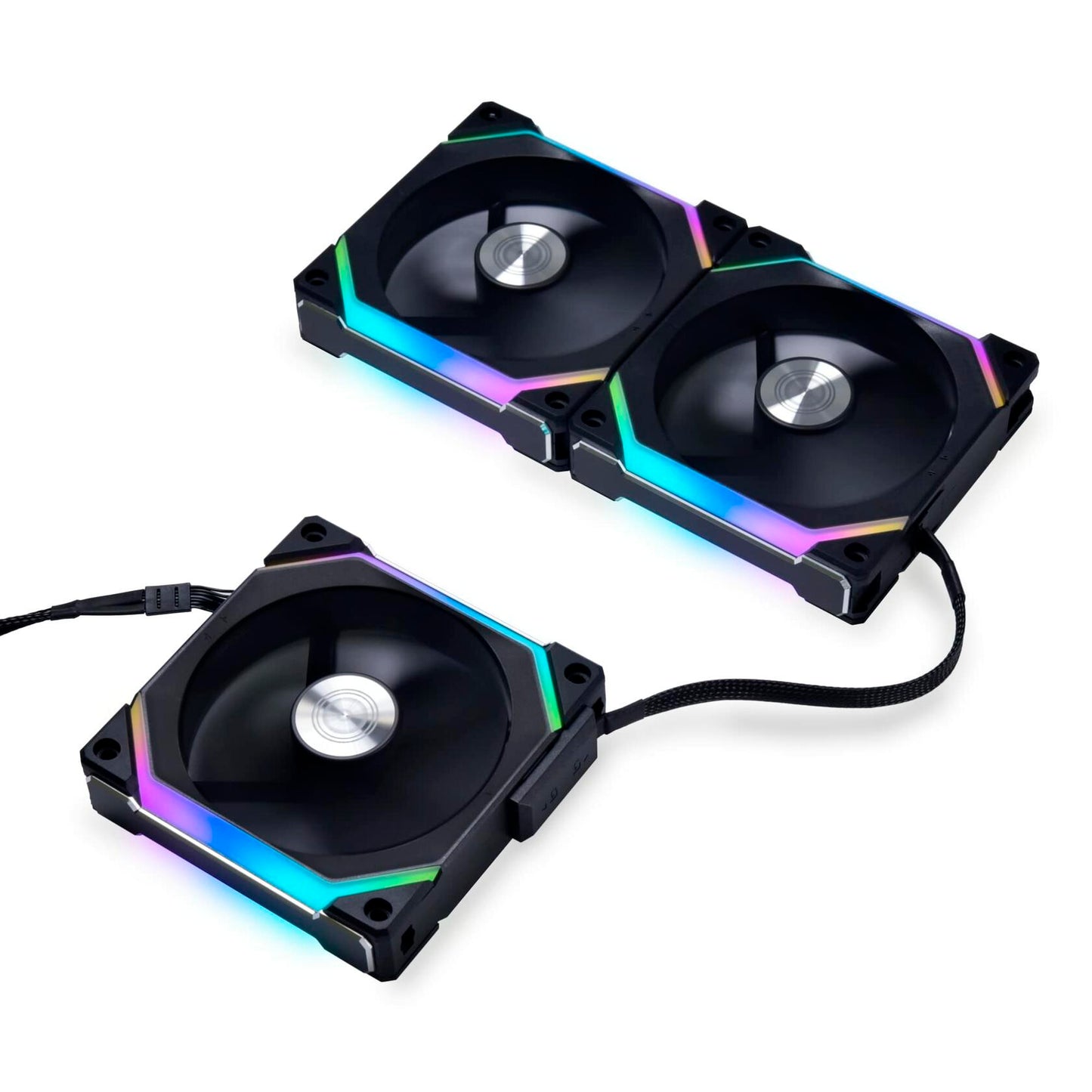 Lian Li UNI Fan SL120 V2 RGB Black Triple Pack with Controller - UF-SL120V2-3B