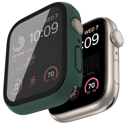 Case Compatible with Apple Watch Series 9 8 7 41mm/45mm PC Bumper with Tempered