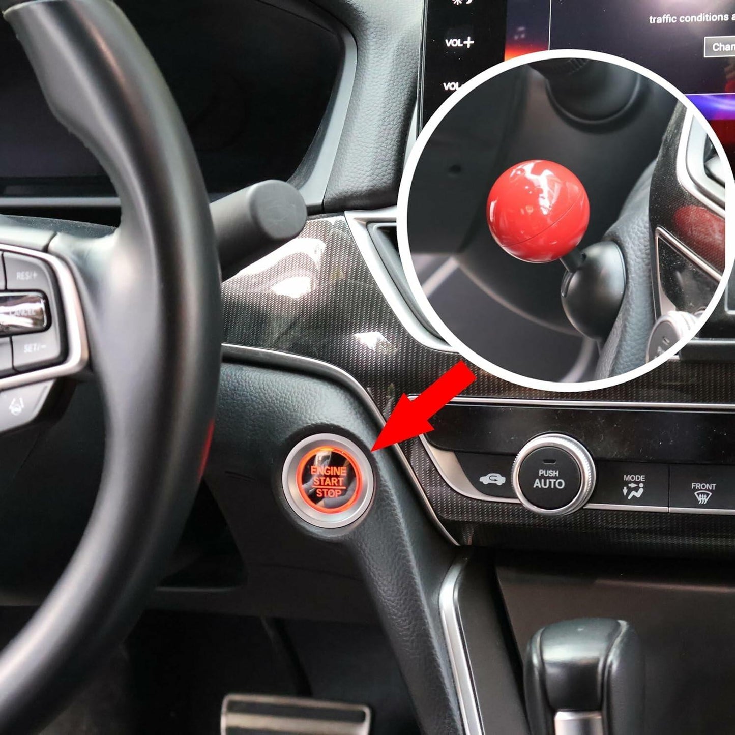 Car Push to Start Button Rocker Car One Button (Red)