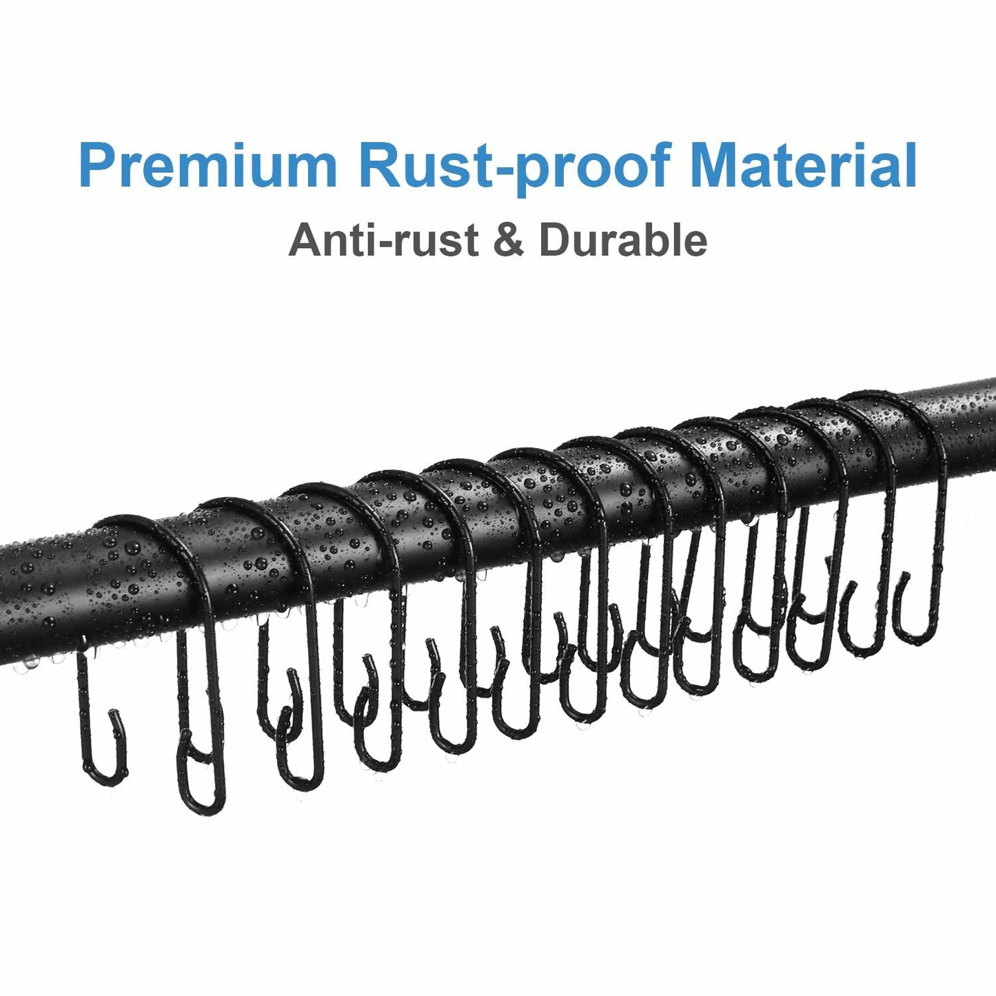 TENOVEL 24-Pack Stainless Steel Brushed Nickel Double Shower Curtain Hooks