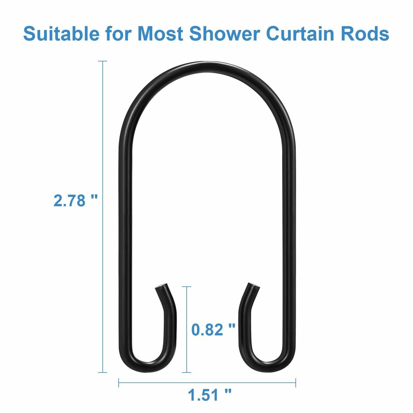 TENOVEL 24-Pack Stainless Steel Brushed Nickel Double Shower Curtain Hooks