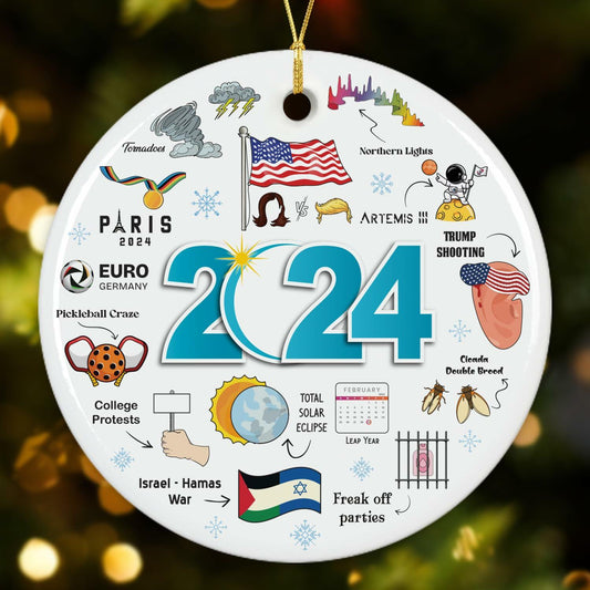 NewEleven 2024 Christmas Ornament Year in Review Memorable Holiday Decor