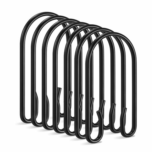 TENOVEL 24-Pack Stainless Steel Brushed Nickel Double Shower Curtain Hooks