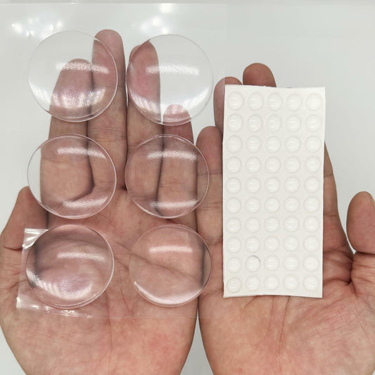 56 pcs Clear Self Adhesive Door Stoppers Set Wall Protectors 1.57x0.33"