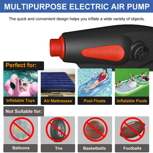 SKYEGLE Electric Air Pump 2000mAh Rechargeable Battery for Inflatables