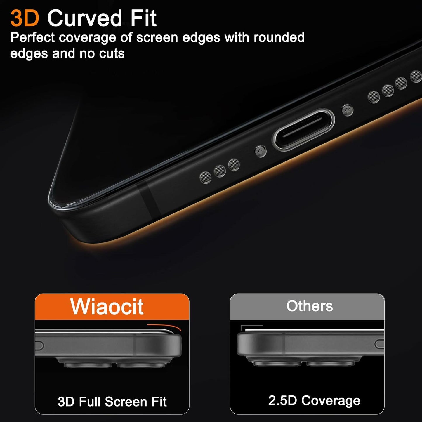 Wiaocit 3 Pack Tempered Glass Screen Protector for iPhone SE 4 - Clear