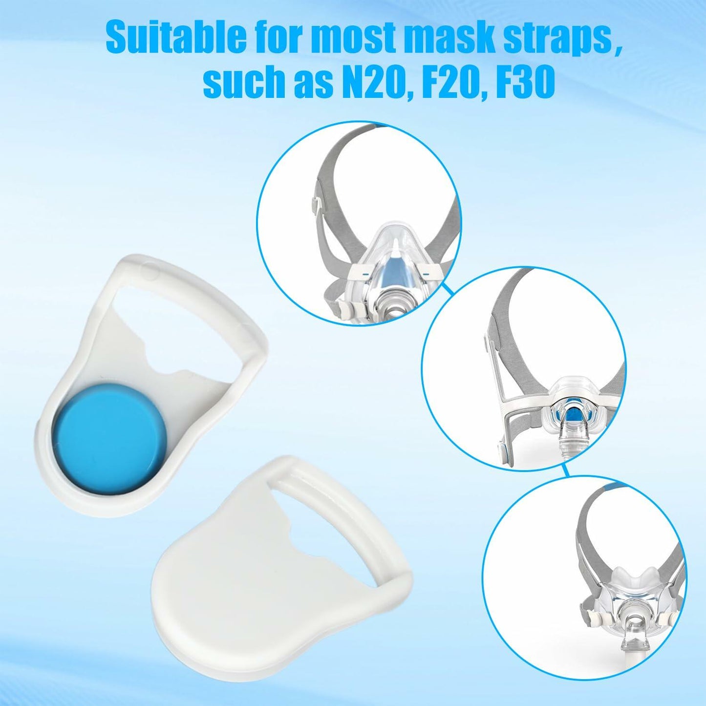 2 Pairs Positive Pressure Magnetic Headgear Clips, for AirFit F20 F30 N20