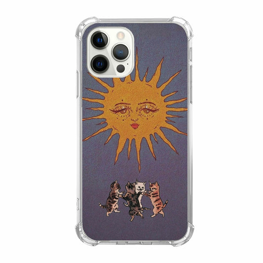Rewput Hippie Sun Dancing Cats Phone Case for iPhone 15 Pro