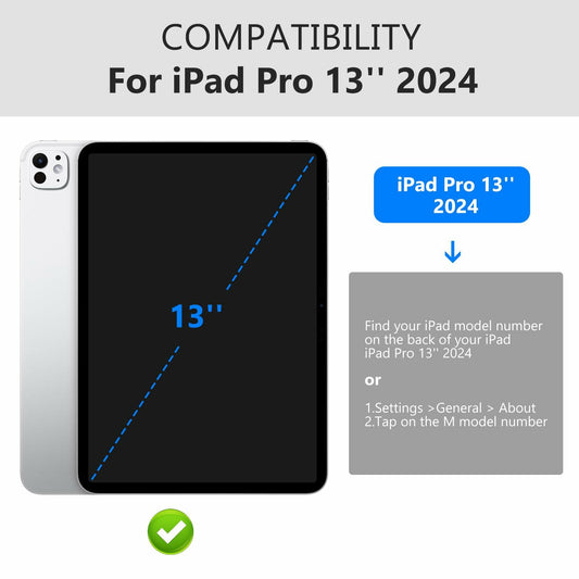 CoBak Case for iPad Pro 13 Inch 2024 7th Gen Slim Hard Black Cover