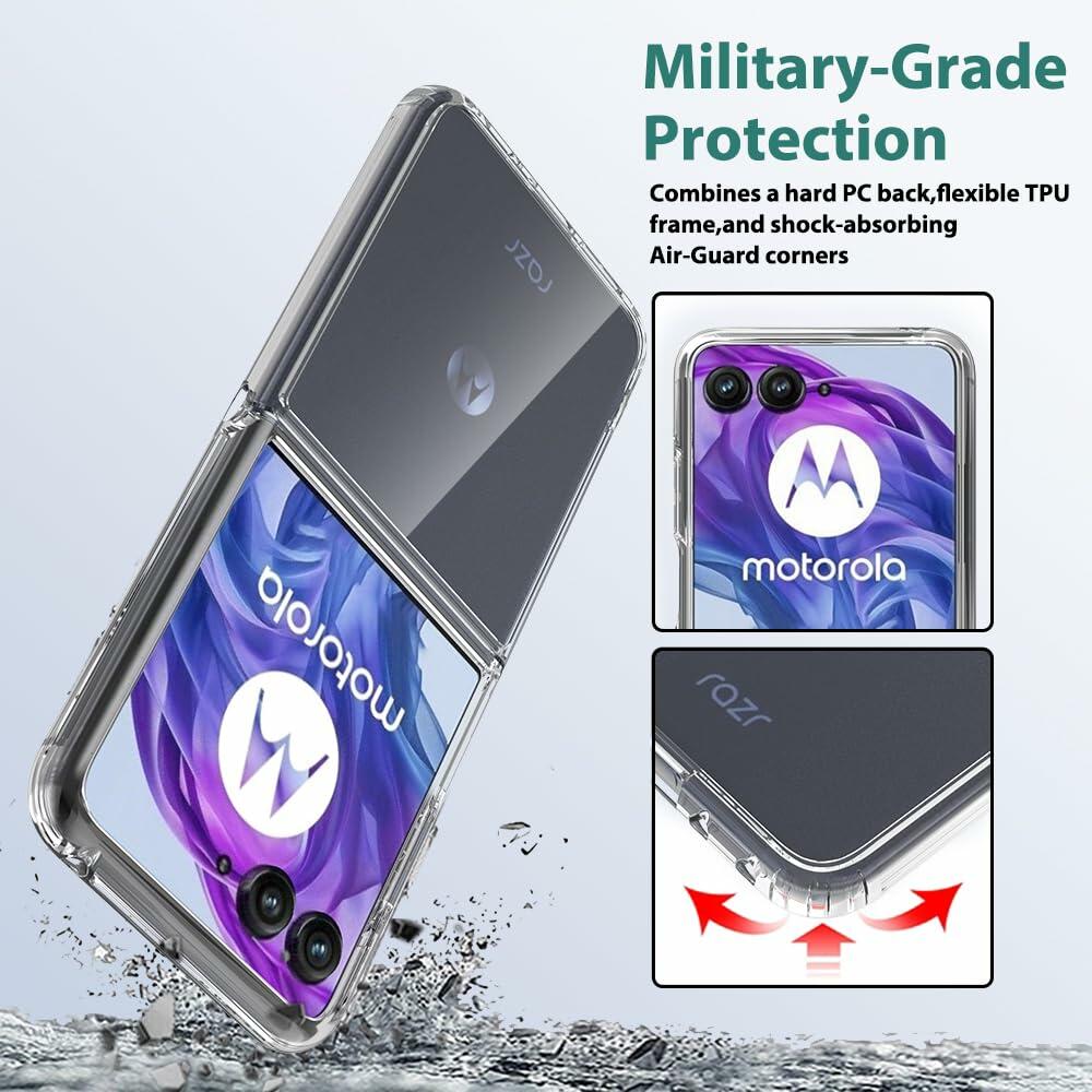 Sucnakp Clear TPU Case for Motorola Razr+ 2024 with TPU Bumper – YKL Clear
