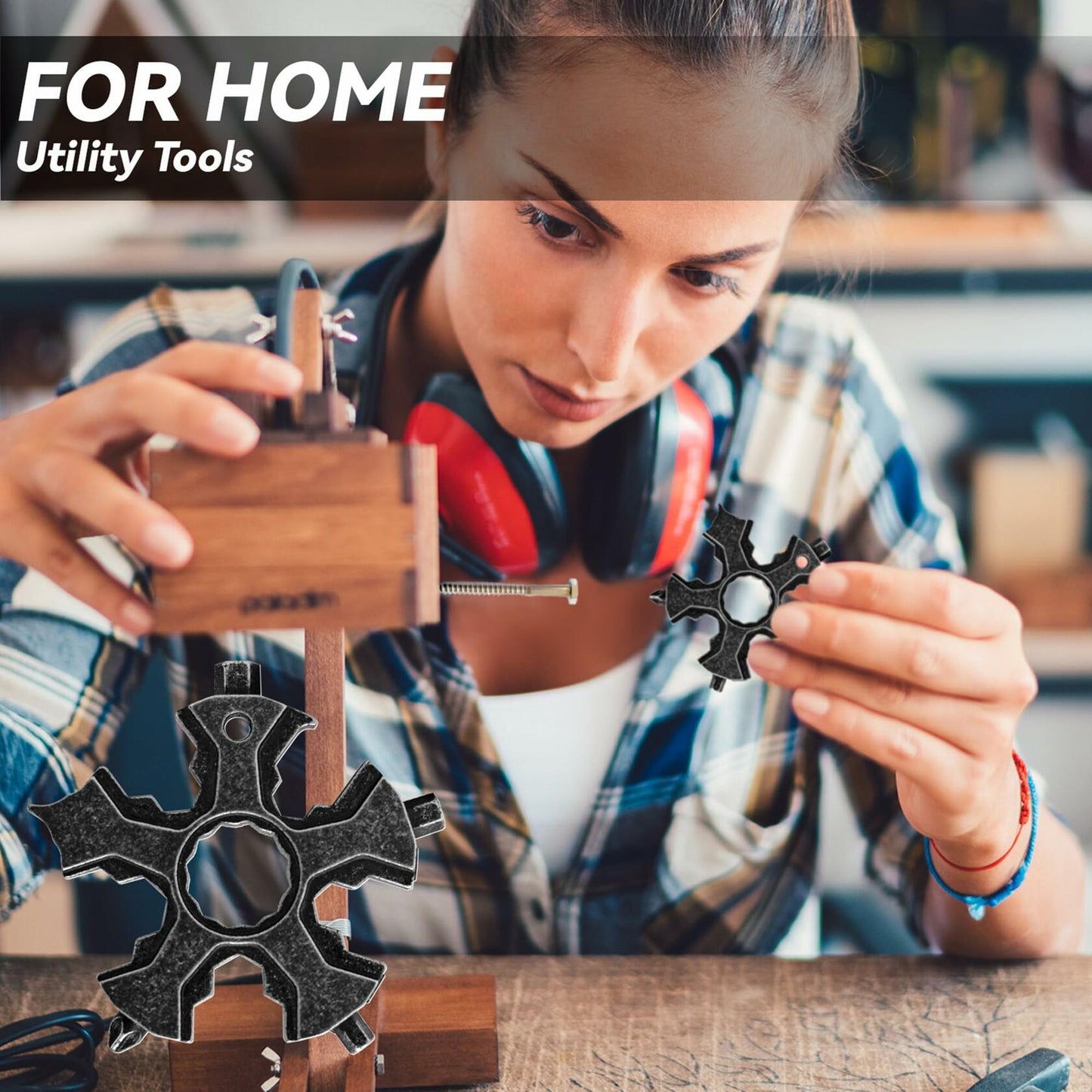 KeyChain MultiTool 18-in-1, Hex Key Allen Wrench Outdoor Multi Tool All in One