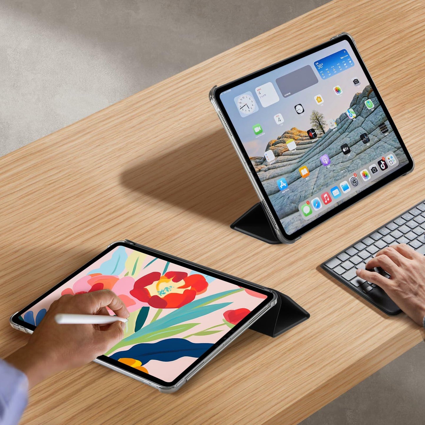 CoBak Case for iPad Pro 13 Inch 2024 7th Gen Slim Hard Black Cover