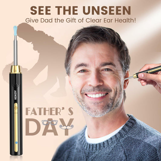 P8 Ear Cleaner Camera 1296P HD WiFi Otoscope Light Gold New