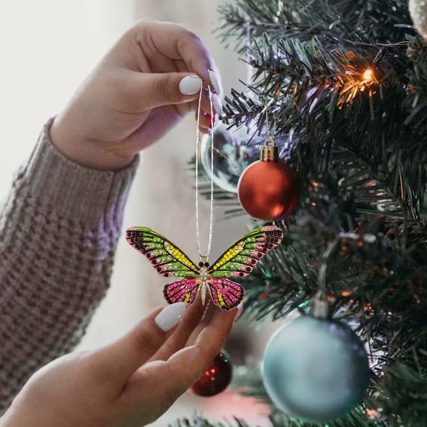 Colorful Butterfly Christmas Ornaments Tree Charms - New - Single Unit