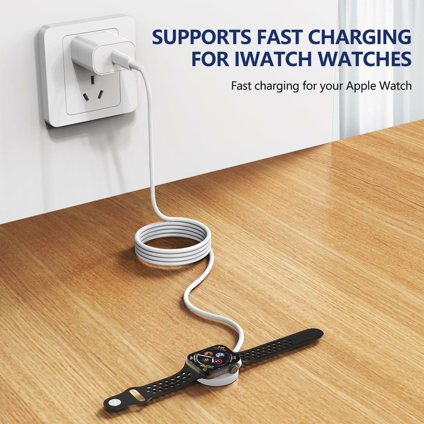 Susnwere Fast Charger for Apple Watch with 20W USB-C Block, SE/8/7/6/5/4/3/2/1