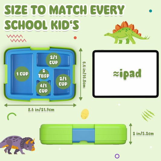 HiYZ Kids Bento Lunch Box 5 Compartments Leak-Proof BPA-Free Ages 3-7