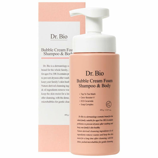Dr.Bio Bubble Cream Foam Shampoo & Body Wash 15.87oz All-in-One Cleanser