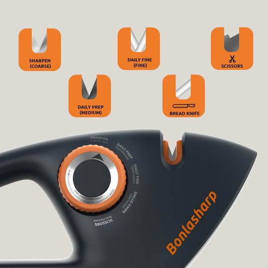 5-in-1 Adjustable Knife Sharpener for Kitchen & Scissors Ergonomic Design
