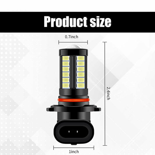 GKmow 2-Pack 9006 LED Fog Light Bulbs 6500K White 2800 Lumens Super Bright
