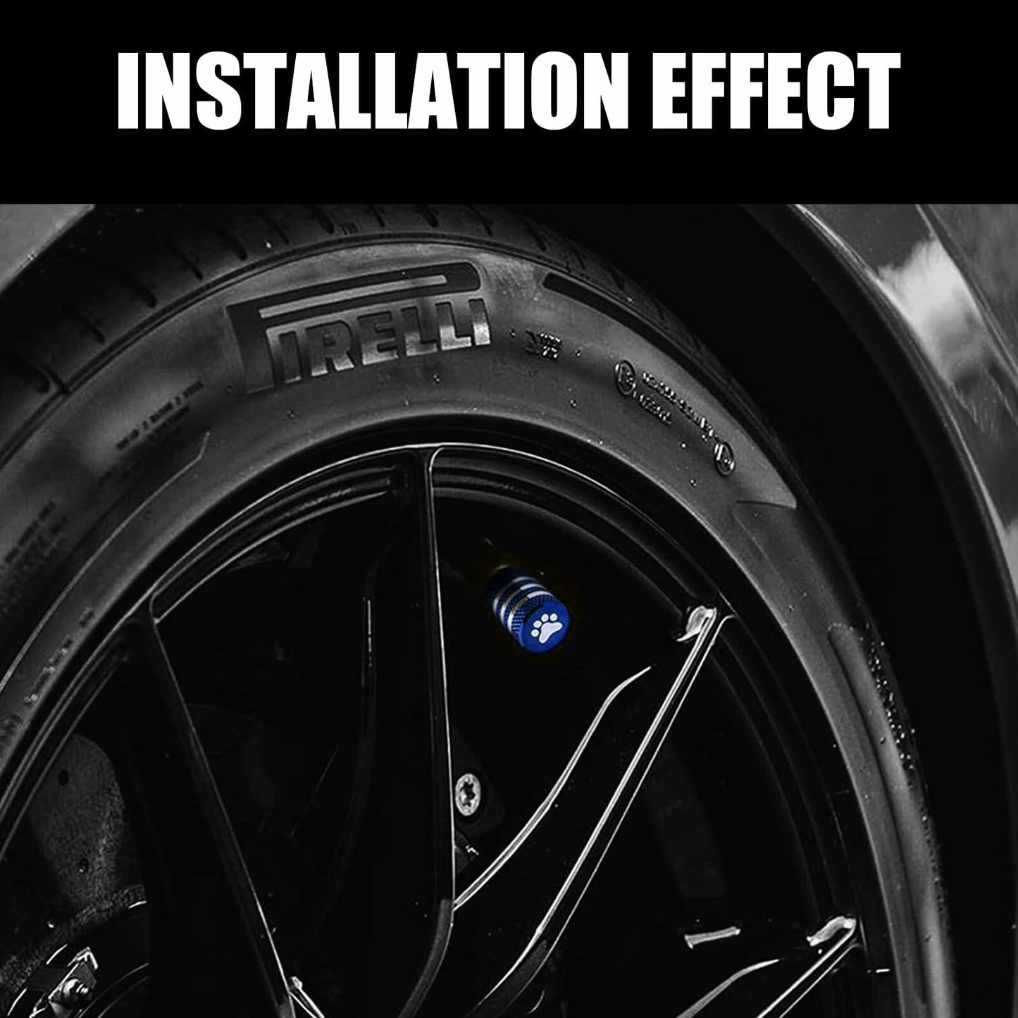 fasebeek 5 PCS Tire Valve Stem Caps Blue Universal Car Decoration