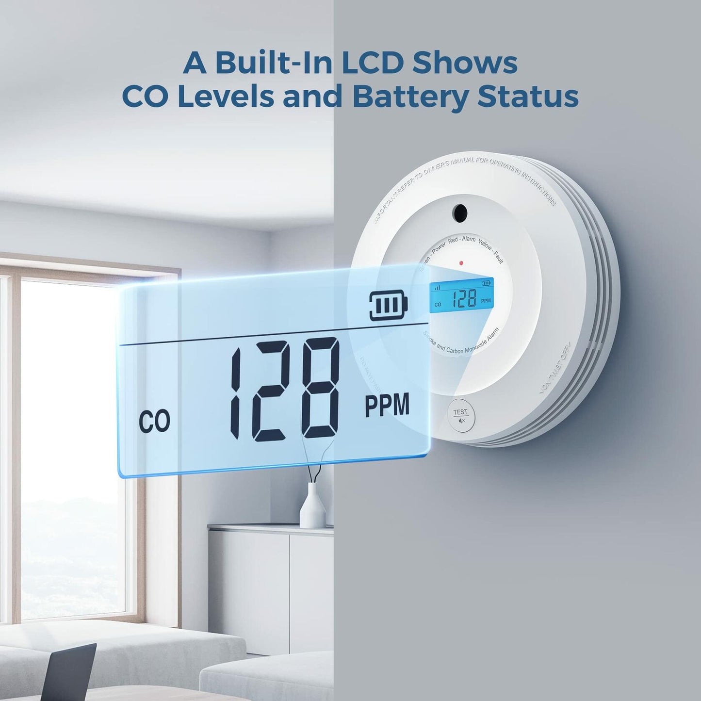 AEGISLINK SC240 Smoke & CO Detector 10-Year Battery Photoelectric 1 Pack - Like New