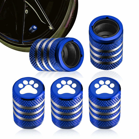 fasebeek 5 PCS Tire Valve Stem Caps Blue Universal Car Decoration