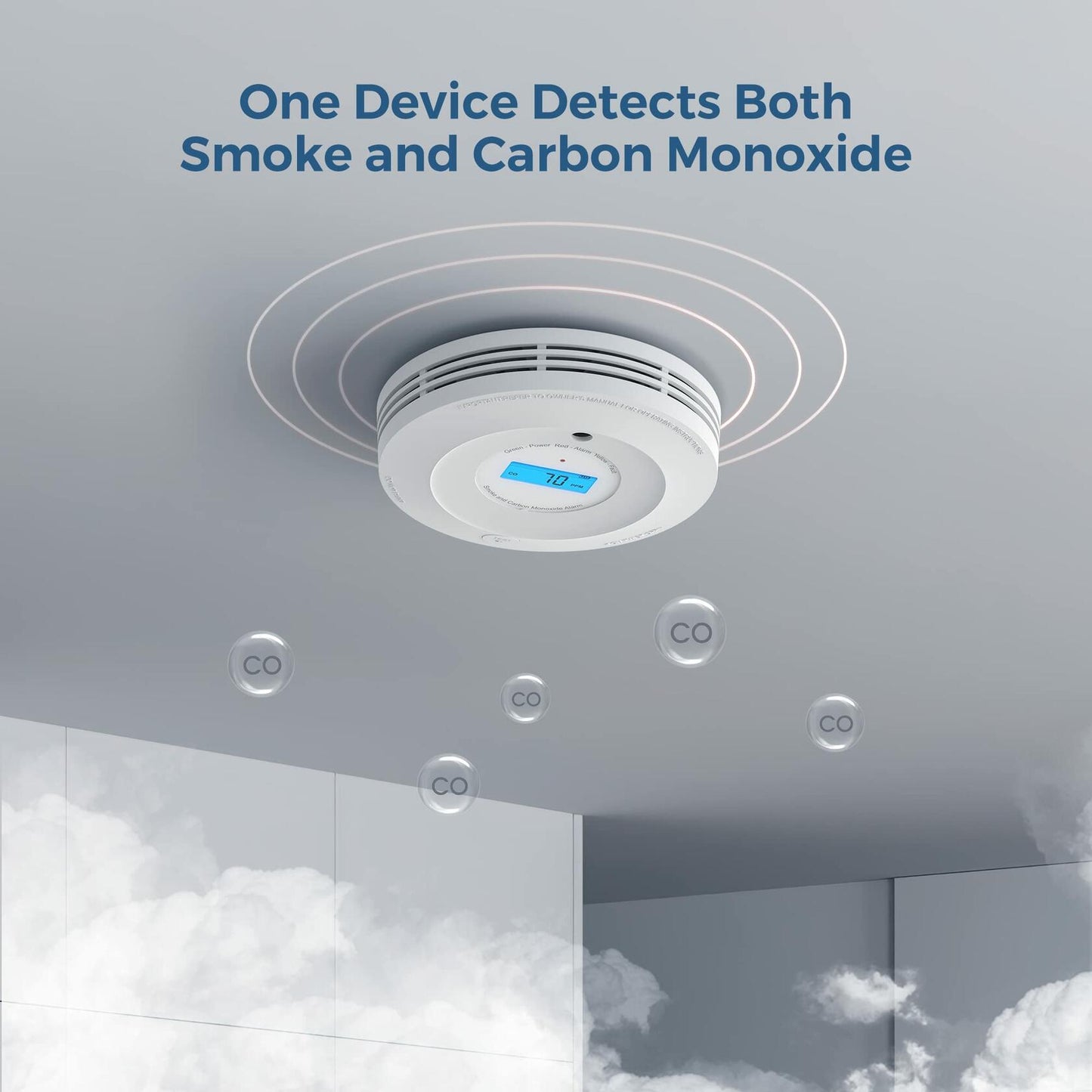 AEGISLINK SC240 Smoke & CO Detector 10-Year Battery Photoelectric 1 Pack - Like New