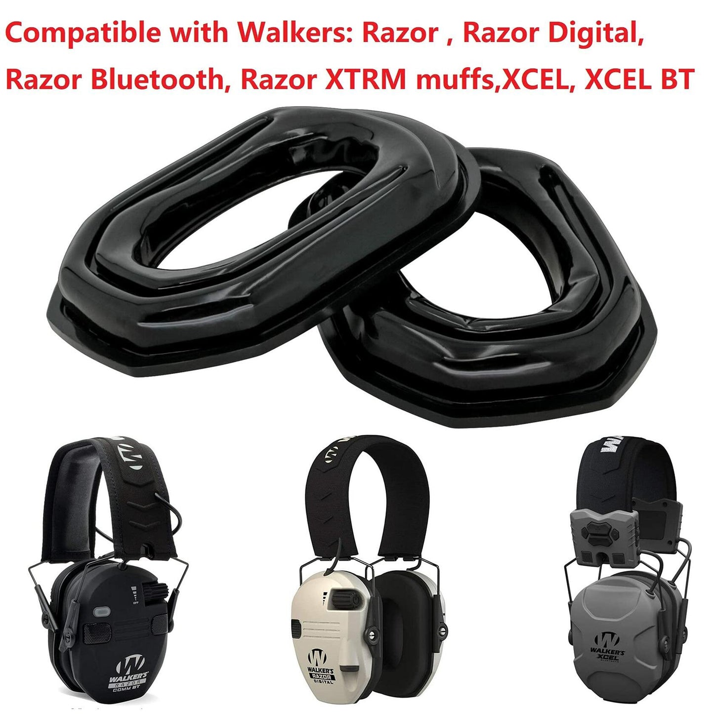 Walker's Razor Tactical Silicone Gel Ear Pad Replacement - 1 Pair Earmuffs