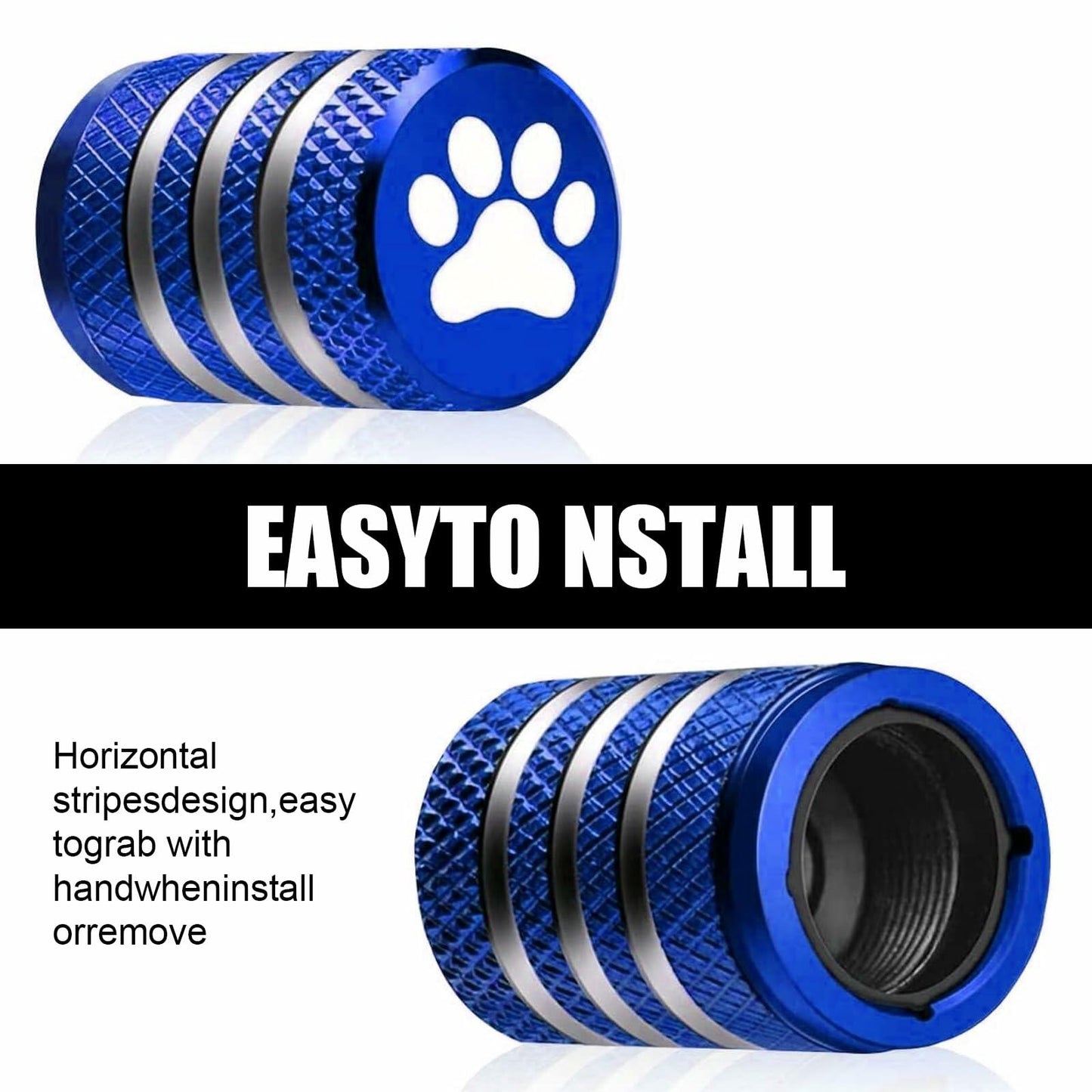 fasebeek 5 PCS Tire Valve Stem Caps Blue Universal Car Decoration