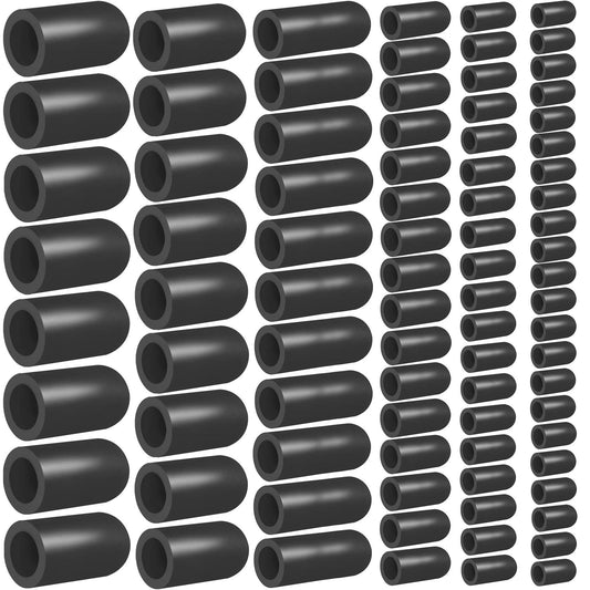 Topomatic 80PCS Vacuum Hose Caps Set, 6 Sizes Black Rubber Automotive Caps