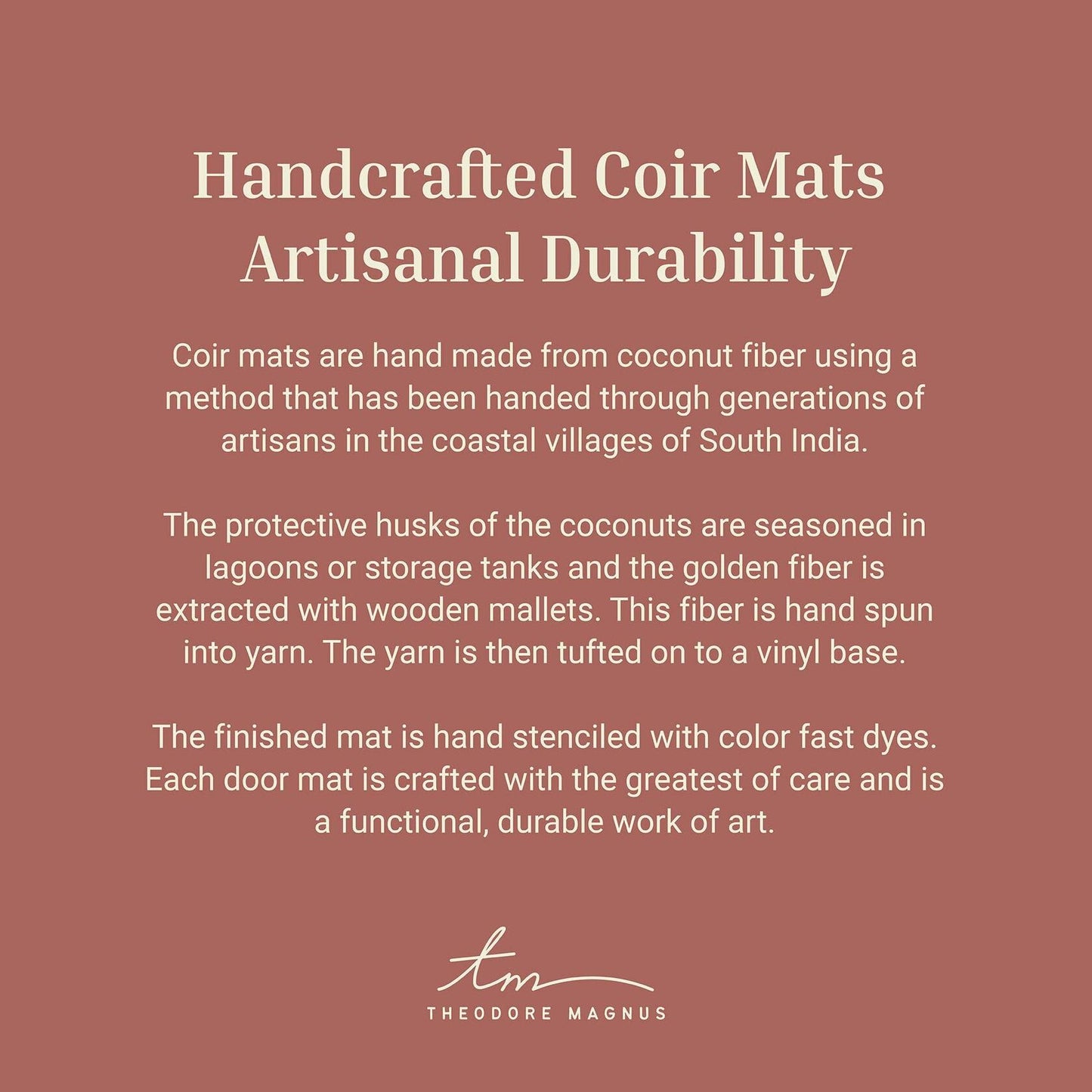 THEODORE MAGNUS 1 Count Fall Coir Non-Slip Outdoor Door Mat Welcome