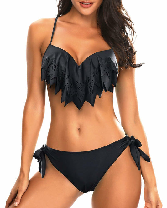 Holipick XL Push Up Underwire Bikini Set Blue Green Two Piece Women Swimwear