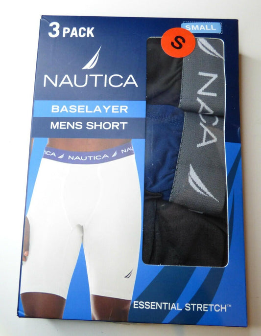 Nautica Men's 3 Pack Small Cotton Stretch Classic Boxer Briefs Underwear