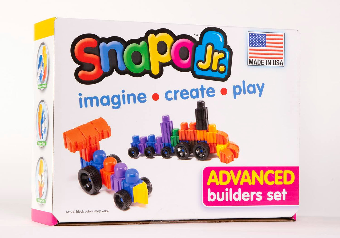 Snapo Jr Builder's Kit 80pcs Colorful Blocks Wheels Toddler 18mo+