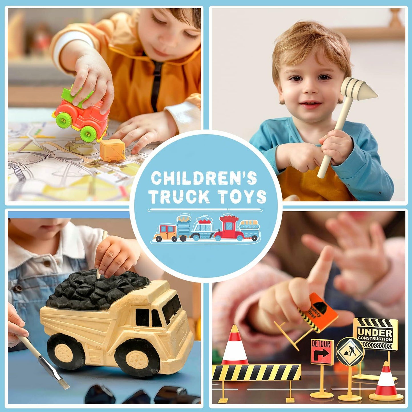 YGOVVK STEM Construction Truck Toy Kit with Surprise Truck, Kids 3-12