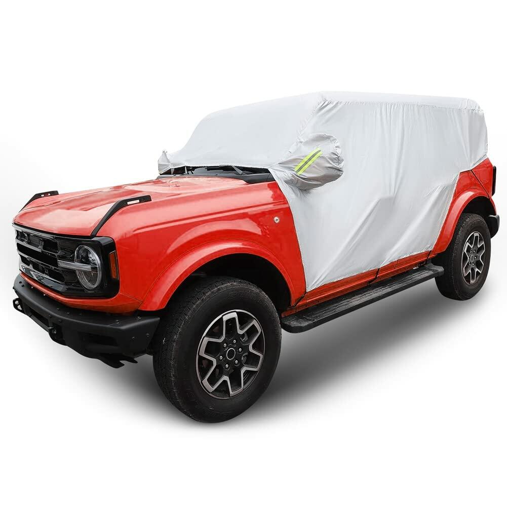 Blueshyhall Waterproof Car Cover Ford Bronco 4 Door Half Exterior 2021-22