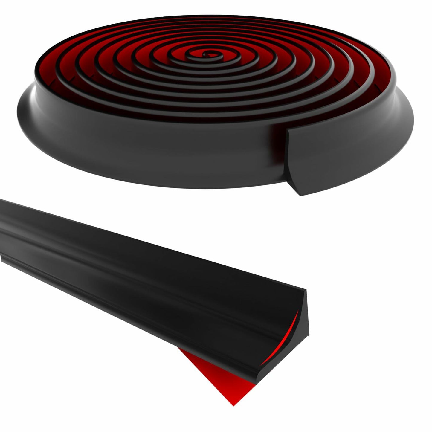Collapsible Shower Water Guard 31in Black Silicone Waterproof Splash Guard
