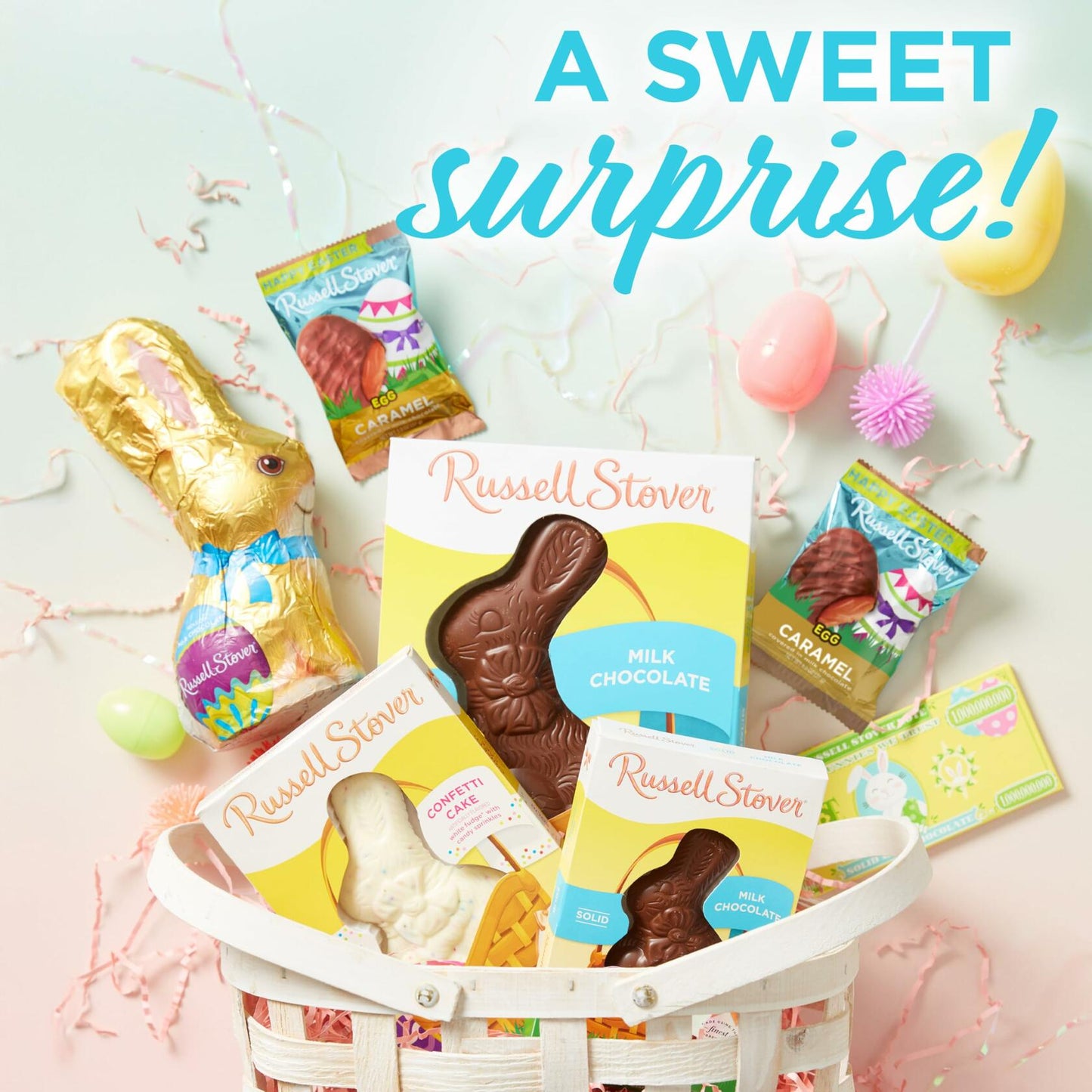 BB08/25 Russell Stover Caramel Milk Chocolate Easter Egg 1.3oz Pack of 18