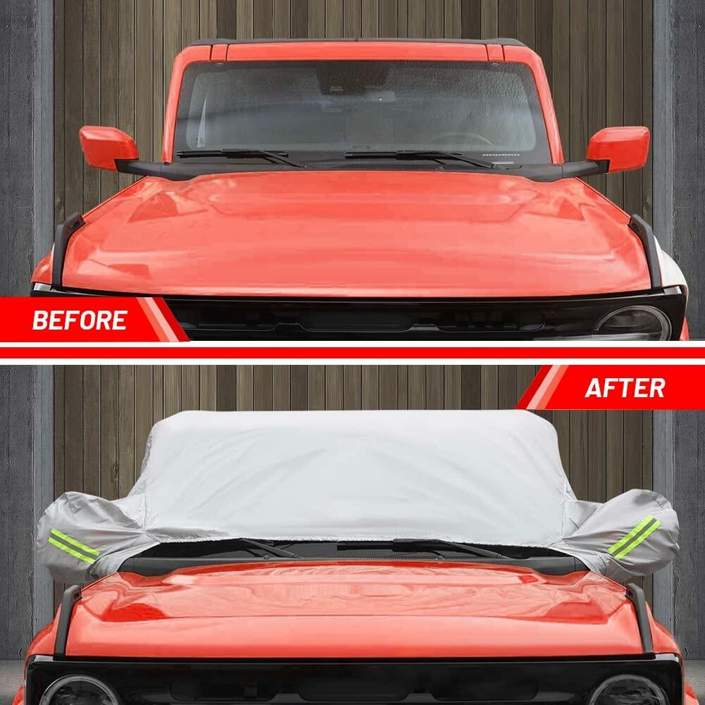 Blueshyhall Waterproof Car Cover Ford Bronco 4 Door Half Exterior 2021-22