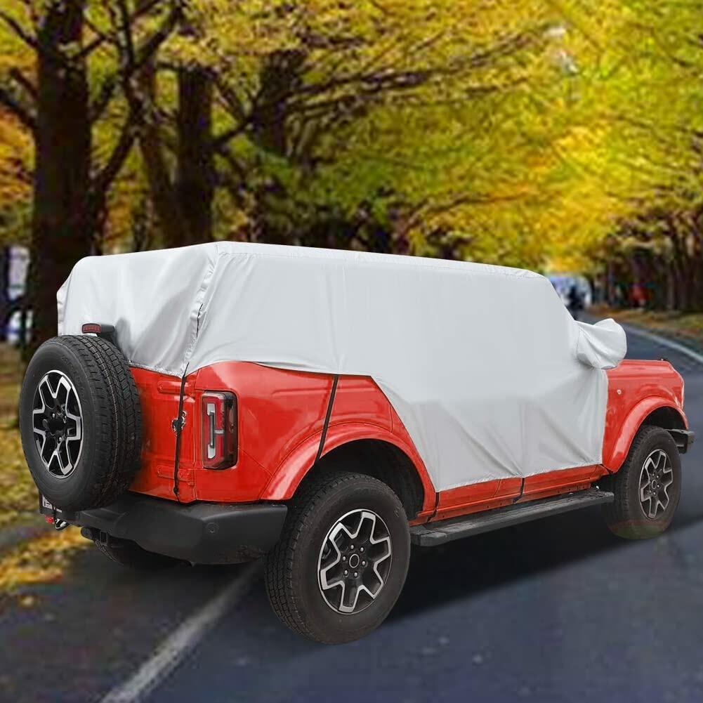 Blueshyhall Waterproof Car Cover Ford Bronco 4 Door Half Exterior 2021-22