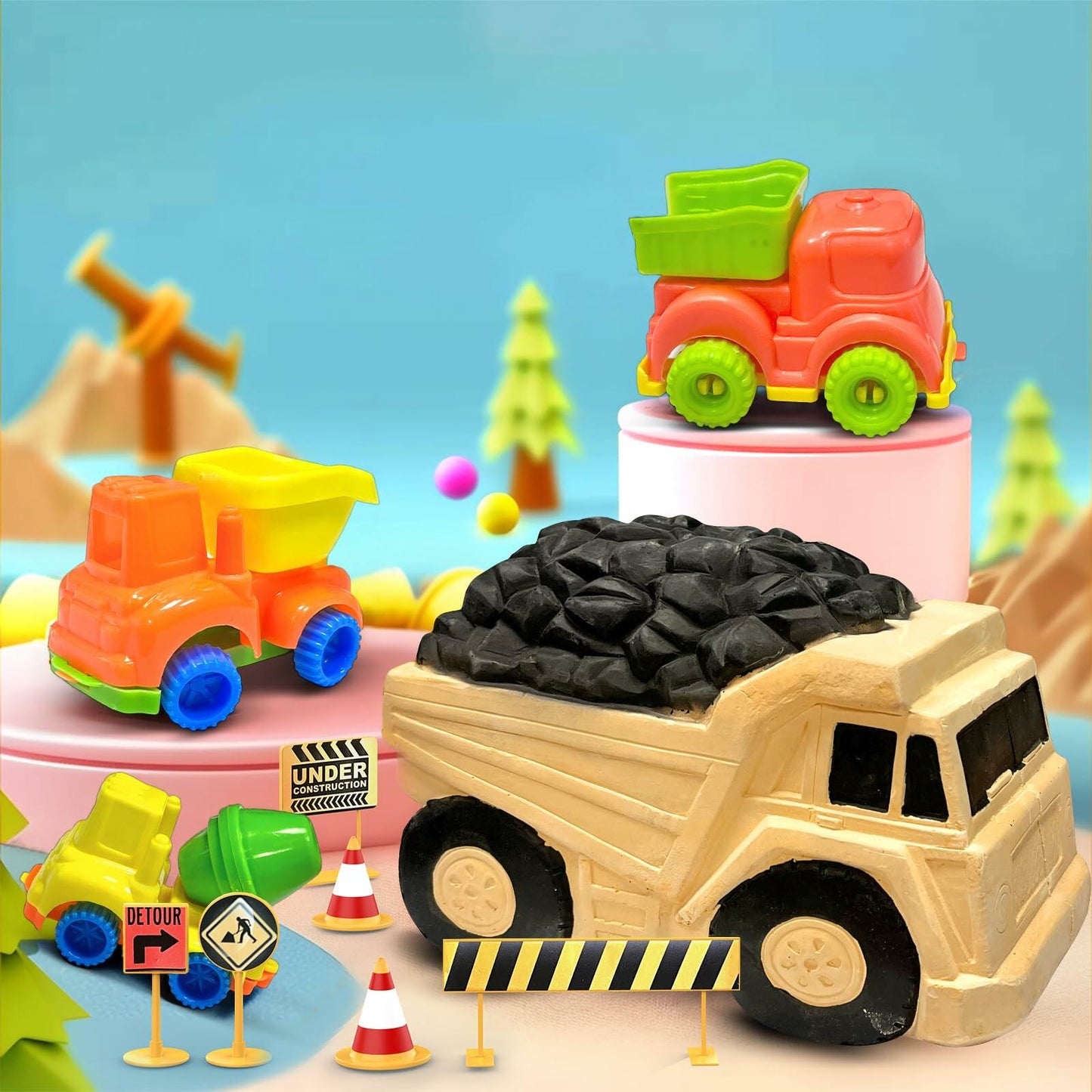 YGOVVK STEM Construction Truck Toy Kit with Surprise Truck, Kids 3-12