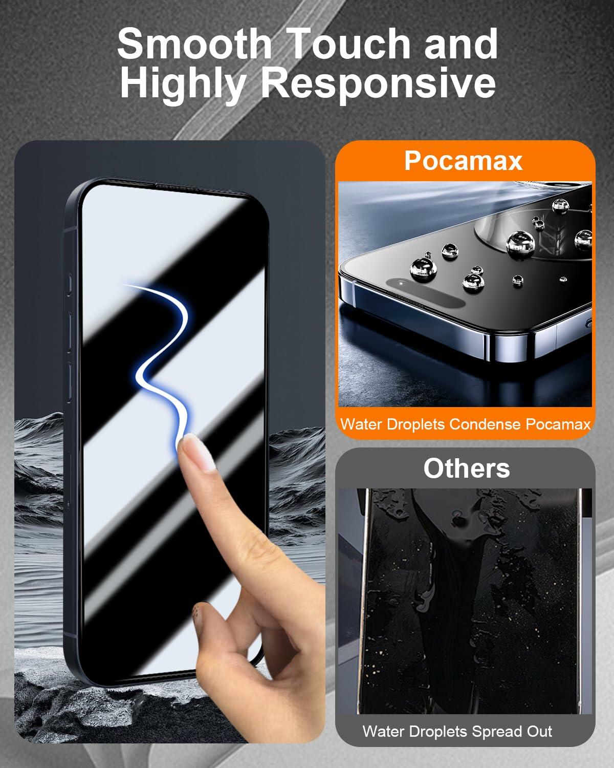 pocamax iPhone 16 6.1" Tempered Glass Screen Protector 2-Pack