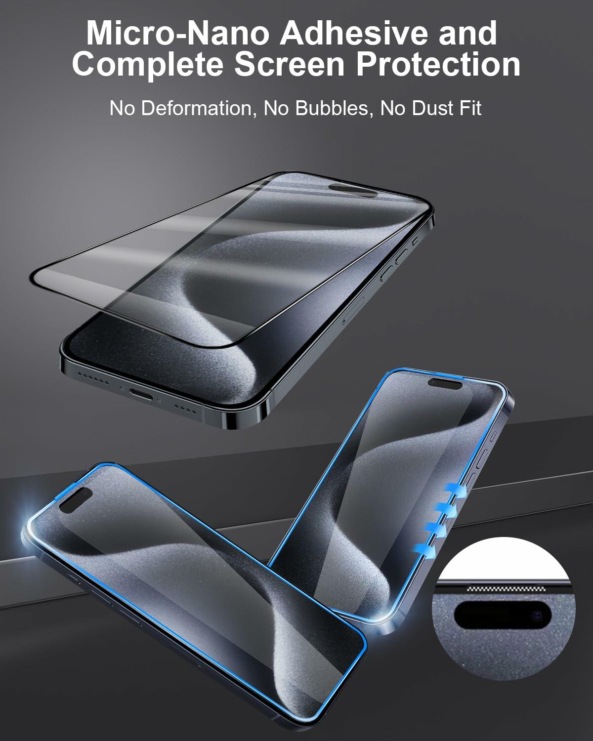 pocamax iPhone 16 6.1" Tempered Glass Screen Protector 2-Pack